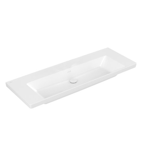 Wastafel Villeroy & Boch Subway 3.0 Met CeramicPlus 0 Kraangaten Zonder Overloop 130x47x16.5 cm Wit Alpin 