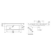 Wastafel Villeroy & Boch Subway 3.0 Met CeramicPlus 0 Kraangaten Zonder Overloop 130x47x16.5 cm Wit Alpin