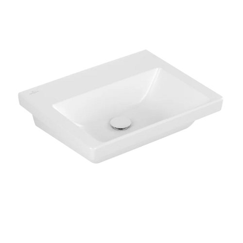 Wastafel Villeroy & Boch Subway 3.0 Met CeramicPlus Zonder Kraangat Zonder Overloop 55x44x16.5 cm Stone White 