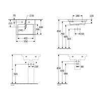 Wastafel Villeroy & Boch Subway 3.0 Met CeramicPlus 1 Kraangat Met Overloop 55x44x16.5 cm Wit Alpin