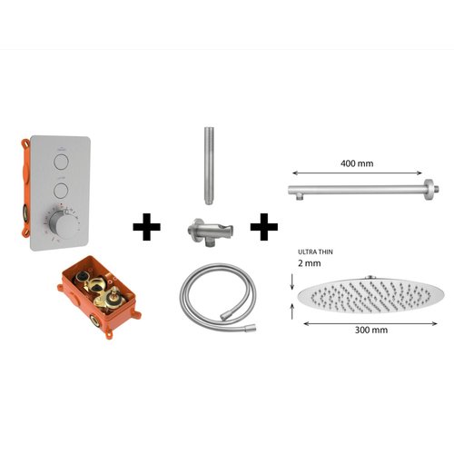 Regendoucheset Best Design One Pack Inbouw Thermostaat Ore M300 RVS Look 