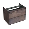 Forzalaqua Onderkast Forzalaqua Reno 80x51x60 Cm 2 Lades Softclose Eiken Charcoal
