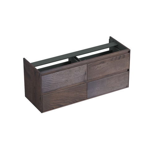 Onderkast Forzalaqua Reno 140x51x60 Cm 4 Lades Softclose Eiken Charcoal 