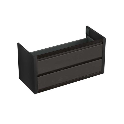 Onderkast Forzalaqua Gela 120x51x60 Cm 2 Softclose Lades Eiken Black Oiled 