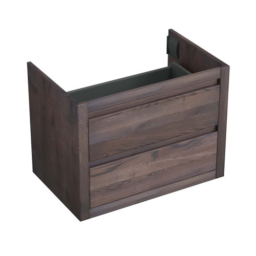 Onderkast Forzalaqua Gela 80x51x60 Cm 2 Softclose Lades Eiken Charcoal 