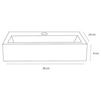 Fonteinset Differnz Flat Beton 38x24x8 cm Licht Grijs Met Rechte Kraan Mat Zwart