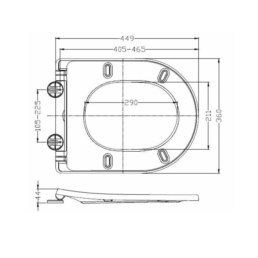 Wandcloset Wiesbaden Vesta Rimless + Zitting Shade Wit