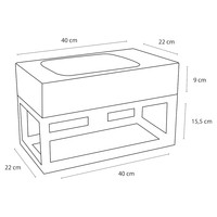 Fonteinset Differnz Bombai Natuursteen en Handoekrek 40x22x9 cm Zwart Met Gebogen Kruis Kraan Chroom