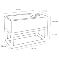 Fonteinset Differnz Force Keramiek en Handoekrek 40x22x11.5 cm Wit Met Rechte Kraan Mat Goud