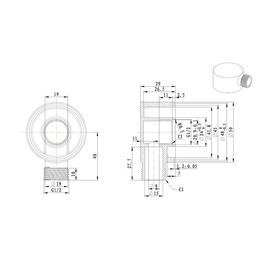 Doucheaansluiting Best Design Opbouw Reend Mat Wit