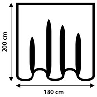 Douchegordijn Differnz Bath Polyester 180x200 cm Zwart