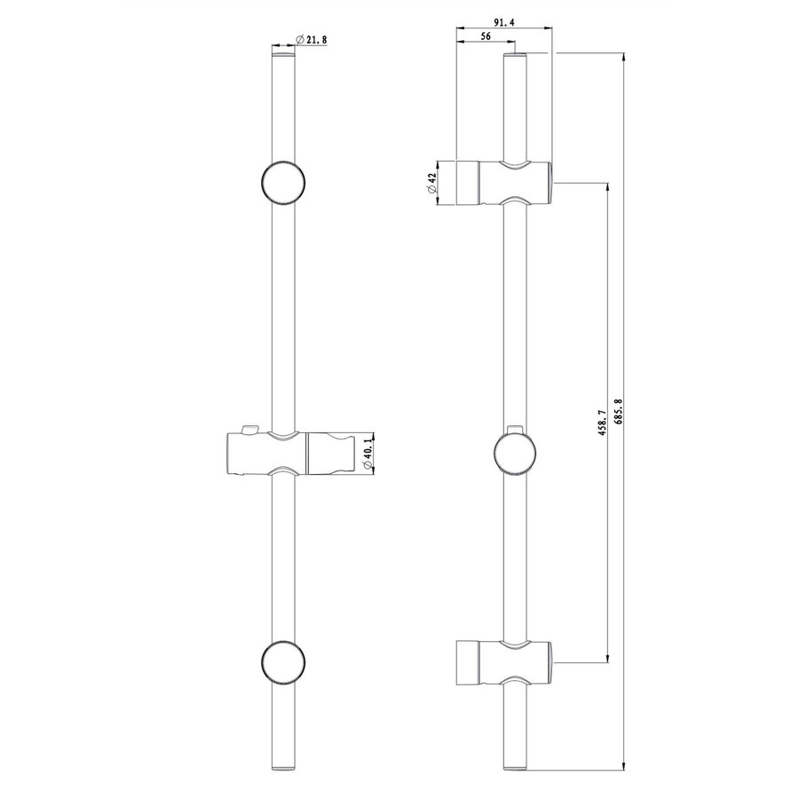 Glijstang Best Design Vita 68 cm Mat Zwart