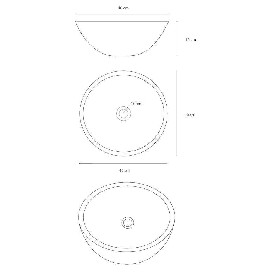 Waskomset Differnz Ravano Beton 40x12 cm Antraciet met Hoge Wastafelkraan Chroom