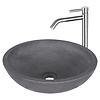Differnz Waskomset Differnz Ravano Beton 40x12 cm Antraciet met Hoge Wastafelkraan Mat Chroom