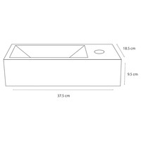 Fonteinset Differnz Helios 37.5x18.5x9.5 cm Marmer Wit Met Gebogen Kraan Mat Zwart