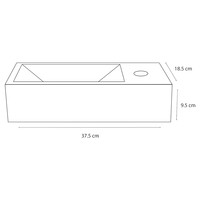 Fonteinset Differnz Helios 37.5x18.5x9.5 cm Marmer Wit Met Rechte Kraan Chroom