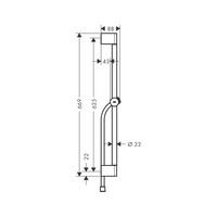 Glijstang Unica HansGrohe Pulsify S 65 cm Met Push-schuifstuk en Doucheslang Chroom