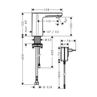 Elektronische Wastafelkraan HansGrohe Vernis Blend Koud Water en Netstroom Chroom