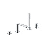 Grohe Badrandcombinatie Met Baduitloop Grohe Lineare New 4-gats Afbouwdeel Chroom