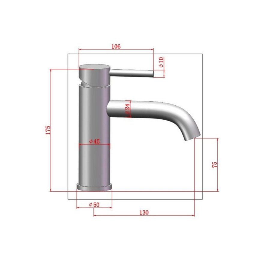 Wastafelkraan AquaSplash Plus Gunmetal