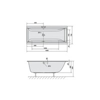 Ligbad Polysan Cleo Slim Inbouw 160x75x48 cm Wit