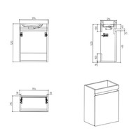 Fonteinset AquaSplash Arbor met Onderkast 40x52x22 cm Mat Zwart