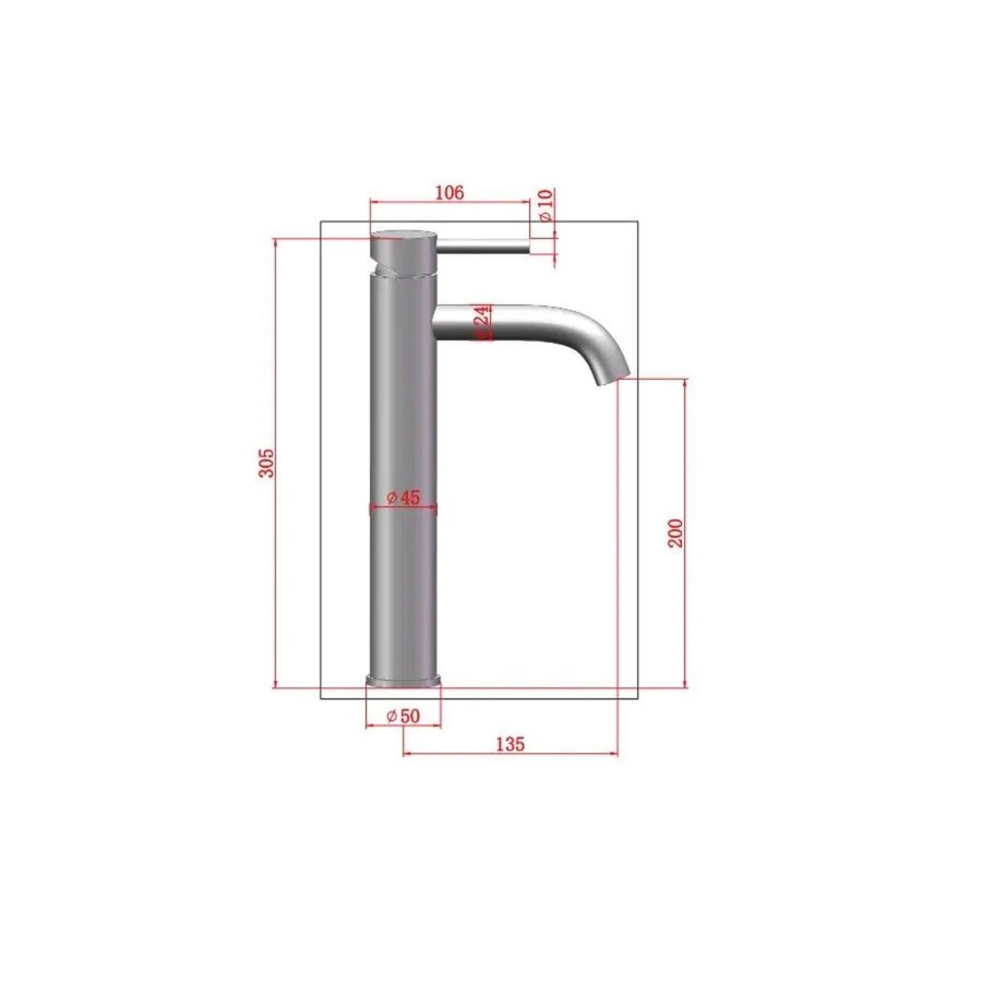 Wastafelkraan AquaSplash Plus 30.5 cm RVS