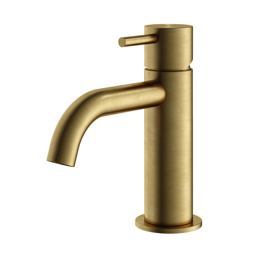 Wastafelmengkraan Hotbath Archie Zonder Waste Geborsteld Messing PVD