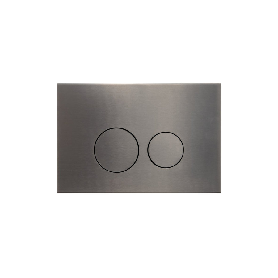 Bedieningsplaat Qeramiq Push Met DualfFush Frontbediening Metaal Rond Gunmetal