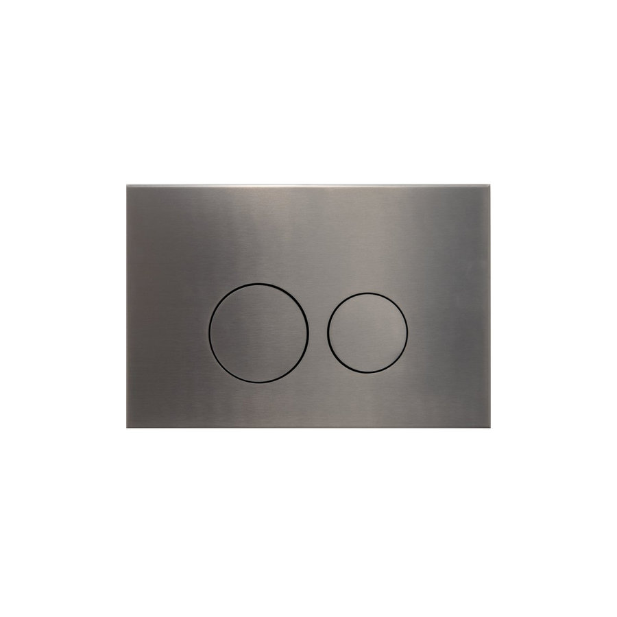 Bedieningsplaat Qeramiq Push Met DualfFush Frontbediening Metaal Rond Gunmetal