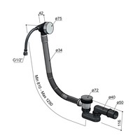 Badoverloop Vulcombinatie Hotbath Archie Geborsteld Gunmetal PVD