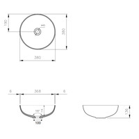 Waskom Plieger Round Keramiek 38 cm Wit