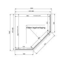 Douchecabine Van Rijn ST04 Vijfhoek Helder incl. Glasbehandeling Links of Rechts Draaiend 100x200 cm Mat Zwart