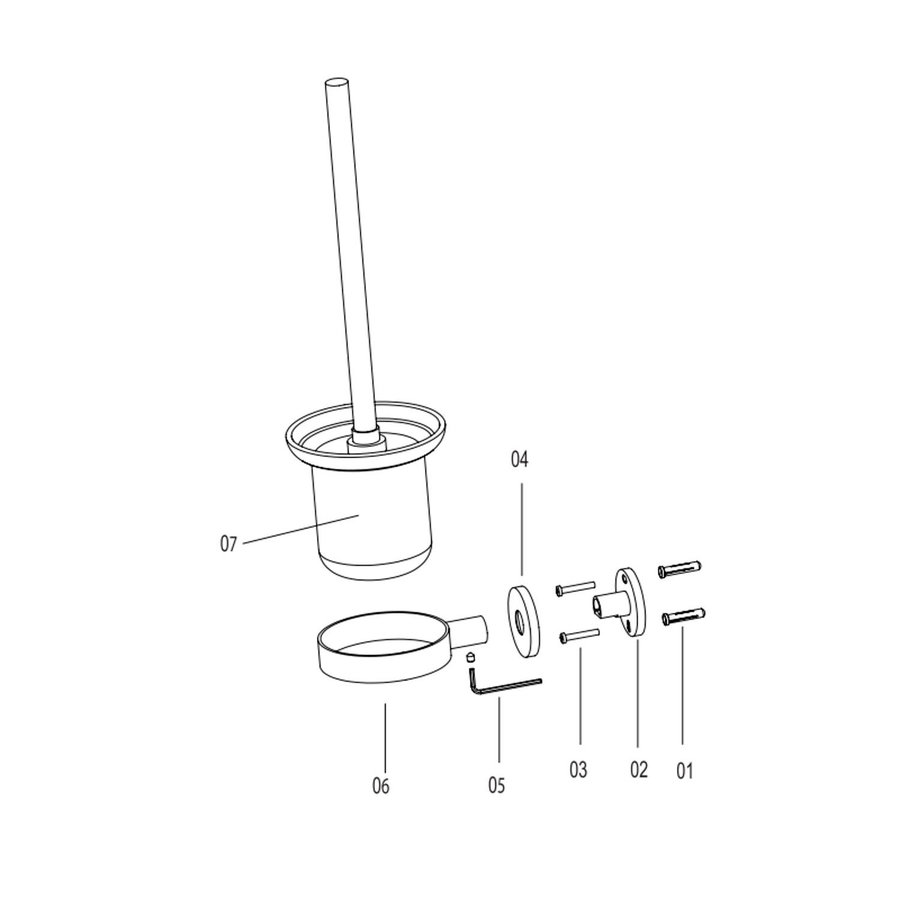 Toiletborstelhouder AquaSplash Colorato Wandmontage Mat Zwart