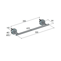 Handdoekstang Hotbath Archie 34 CM Geborsteld Messing PVD