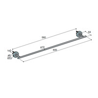 Handdoekstang Hotbath Archie 64 CM Geborsteld Messing PVD