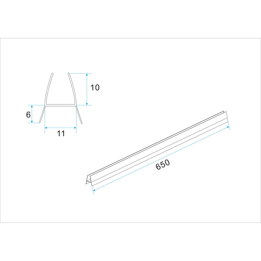 Bodemstrip Xellanz Geno tbv Inloopdouche Kunststof 65 cm