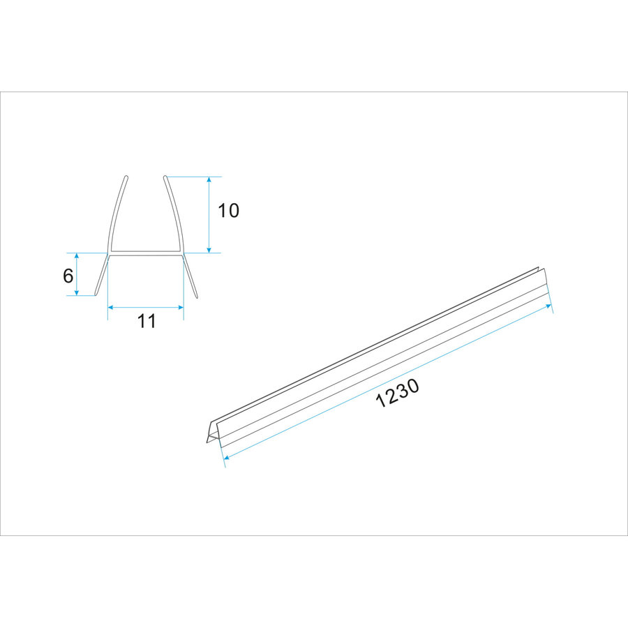 Bodemstrip Xellanz Geno tbv Inloopdouche Kunststof 123 cm