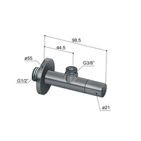 Hotbath Archie Hoekstopkraan Rond Met Filter 1/2 Geborsteld Messing PVD