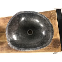 Badkamermeubel Mango Wood 135x45x91 cm Met Lombok Waskommen