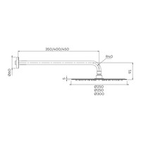 Hoofddoucheset Superslim Lagoo Nesso met Hoofddouche 25 cm en Wandarm 40 cm RVS (In 6 Verschillende Kleuren)