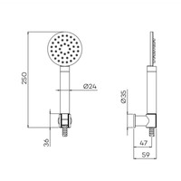 Handdoucheset Lagoo Garda met Handdouchehouder, Handdouche Rond en Doucheslang 150 cm (In 6 Verschillende Kleuren)