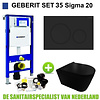 Geberit UP320 Toiletset 35 Civita Black Rimless Sigma 20 Mat Zwart  Drukplaat