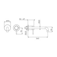 Inbouw Wastafelmengkraan Lagoo Garda met Uitloop Links 26 cm Messing (In 6 Verschillende Kleuren)