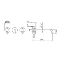 Inbouw Wastafelmengkraan Lagoo Garda met Uitloop 2 Greeps 19 cm Messing (In 6 Verschillende Kleuren)