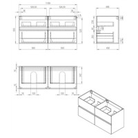 Onderkast Best Design Splash Grey Greeploos 120x58x47.5 cm 2 Softclose Laden Grijs Eiken