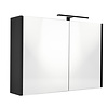 Best Design Spiegelkast Best Design Happy Black Incl. LED verlichting 100x60 cm Mat Zwart