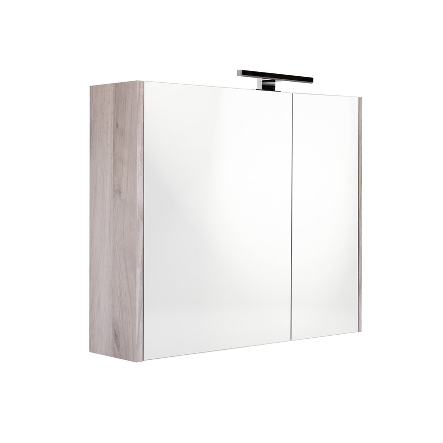 Spiegelkast Best Design Happy Grey Incl. LED verlichting 60x60 cm Grijs Eiken