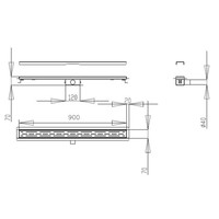 Douchegoot Best Design Moya Met Flens 90x7x6.7cm Gunmetal