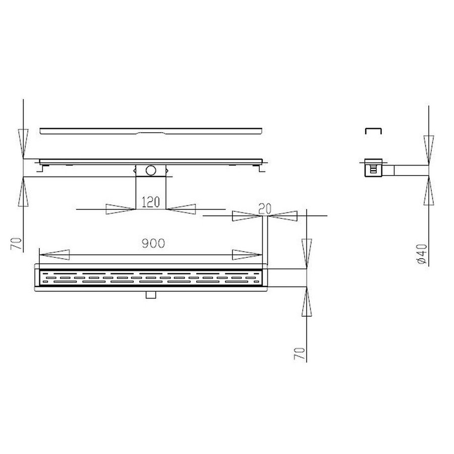 Douchegoot Best Design Moya Met Flens 90x7x6.7cm Gunmetal